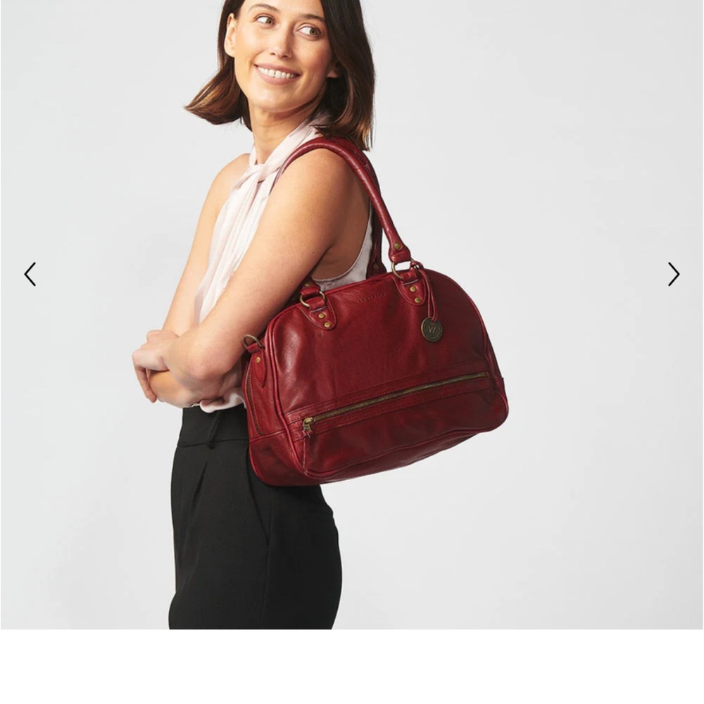 Elegant Red Leather Handbag